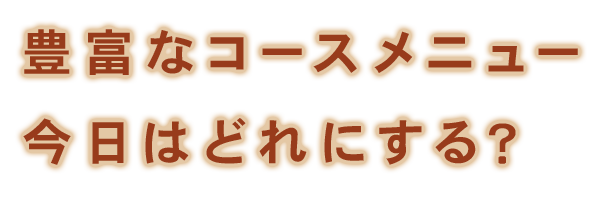 豊富なコースメニュー