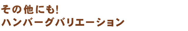 ハンバーグバリエーション