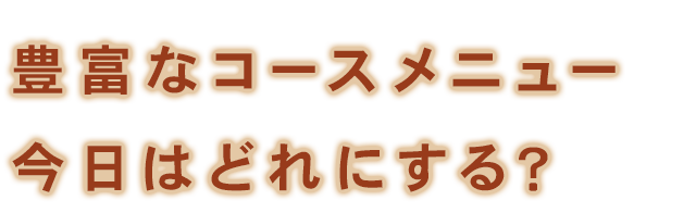 豊富なコースメニュー